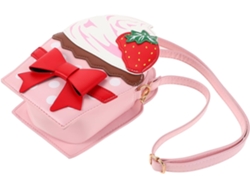 Bolso De Hombro Para Mujer Con Estampado De Fresas En Cuero Pu Duradero, Nudo Elegante, Correa De Hombro Ajustable, Ligero Y