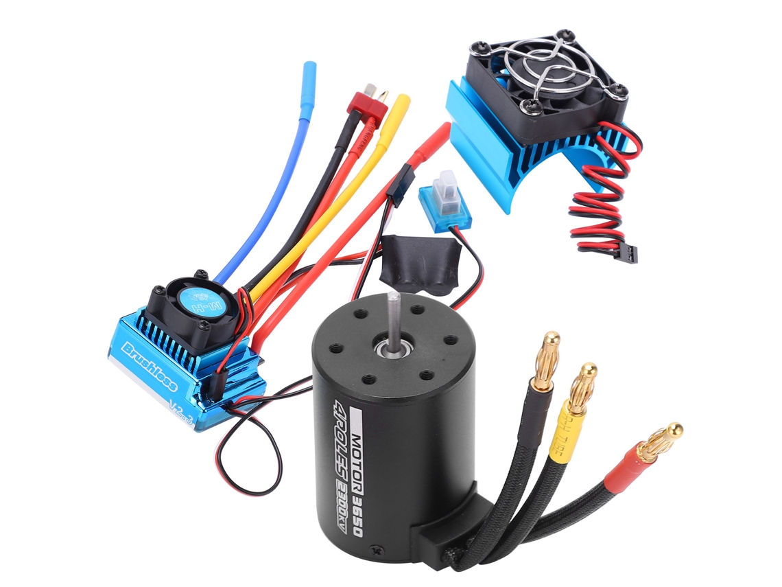 Conjunto de motor sin escobillas 3650 2300kv con ESC de 45a, coche RC a escala 1/10