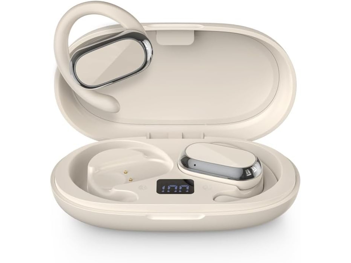 Auriculares abiertos con sonido panorámico de 360 ​​grados, sonido sin pérdidas DT4.0, conducción aérea, 48 horas de duración de la batería, pantalla LED, resistentes al agua IPX7.