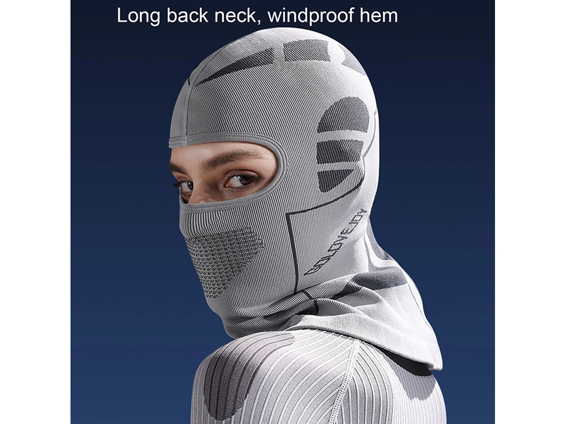 Negro Protector Facial Invierno Esquí Ultragrueso Cortavientos Completo Pasamontañas Supersuave Absorbe Sudor Ciclismo Esquí