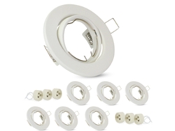 Juego de 6 marcos empotrables Gu10 Focos empotrables Marco empotrable blanco 50mm Metal redondo Nettlife