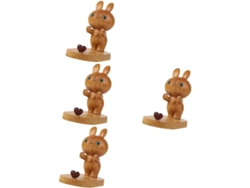 Soporte Para Teléfono Móvil Con Forma De Conejo Adorable De 4 Piezas, Práctico Para La Decoración De La Mesa De La Oficina Y