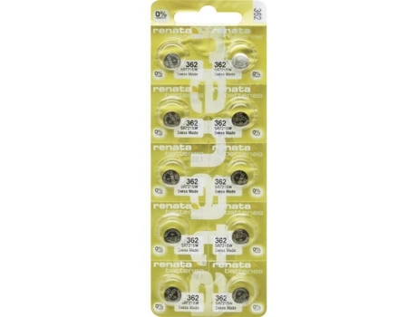 RENATA 362 Pila de Botón de Óxido de Plata 24 mAh 1.55V 10 Unidades