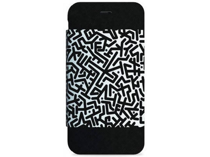 Funda iPhone 6, 6s, 7, 8 I-PAINT Folio Maze Negro