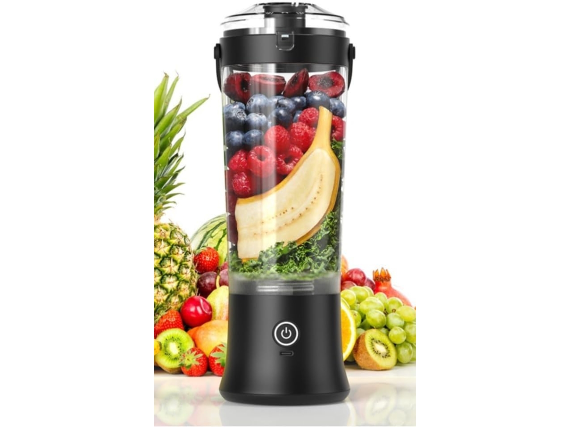 Licuadora/Extractor de jugos portátil, cuchillas de acero inoxidable, carga USB, Tommy01