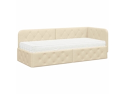 Maison Exclusive - Estructura De Cama En Esquina Crema 80 X 200 Cm Tela