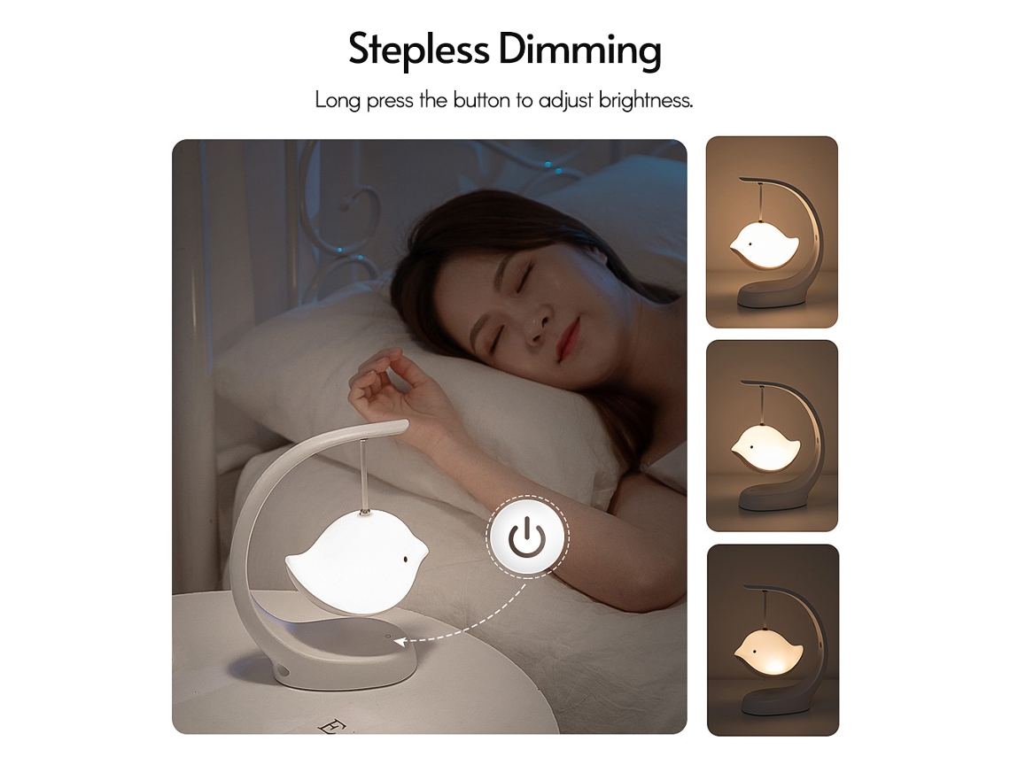 Luz Nocturna Led Musical Para Bebés Con Bluetooth, Batería Recargable Y Atenuación Continua.