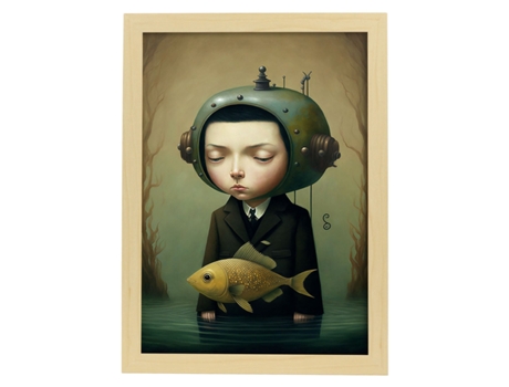 NACNIC Poster Conexión En Estilo Surrealismo Cinematográfico Ilustraciones Y Grabados De Historieta Abstracta Y Artística A4 Marcos Negros