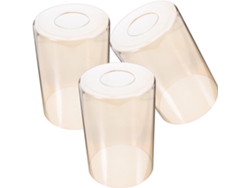 Juego De 3 Pantallas Cilíndricas De Vidrio Ámbar Para Reemplazar Las Existentes En Lámparas Colgantes, Candelabros Y Lámparas De Exterior.