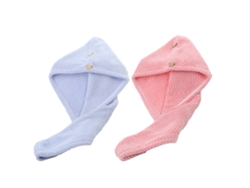 Conjunto de Toalla KOFIHETY Absorbentes Secar Cabello Turbantes Secado Rápido Diseño Azul - 2pcs (Talla Única)