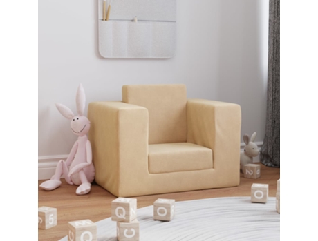 MAISON EXCLUSIVE - Sofá cama infantil felpa suave color crema