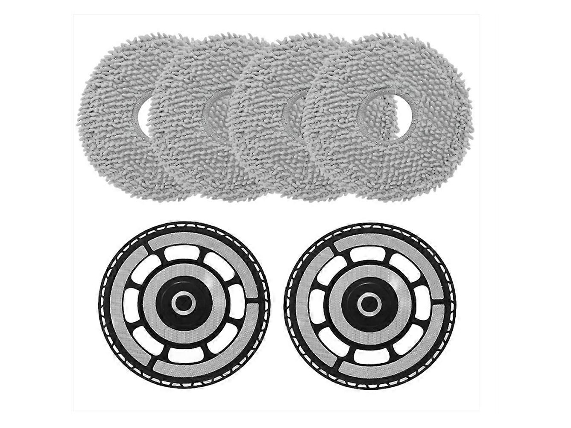 (6 Pcs) Mop Pad Bracket Kit For Roborock Saros 10r,saros Z70 Robot,2 Mop Pad Brackets,4 Mop Pads