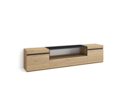 Mueble de TV SKRAUT HOME para TVs hasta 80'' (Marrón - Melamina - 200x35x45 cm)