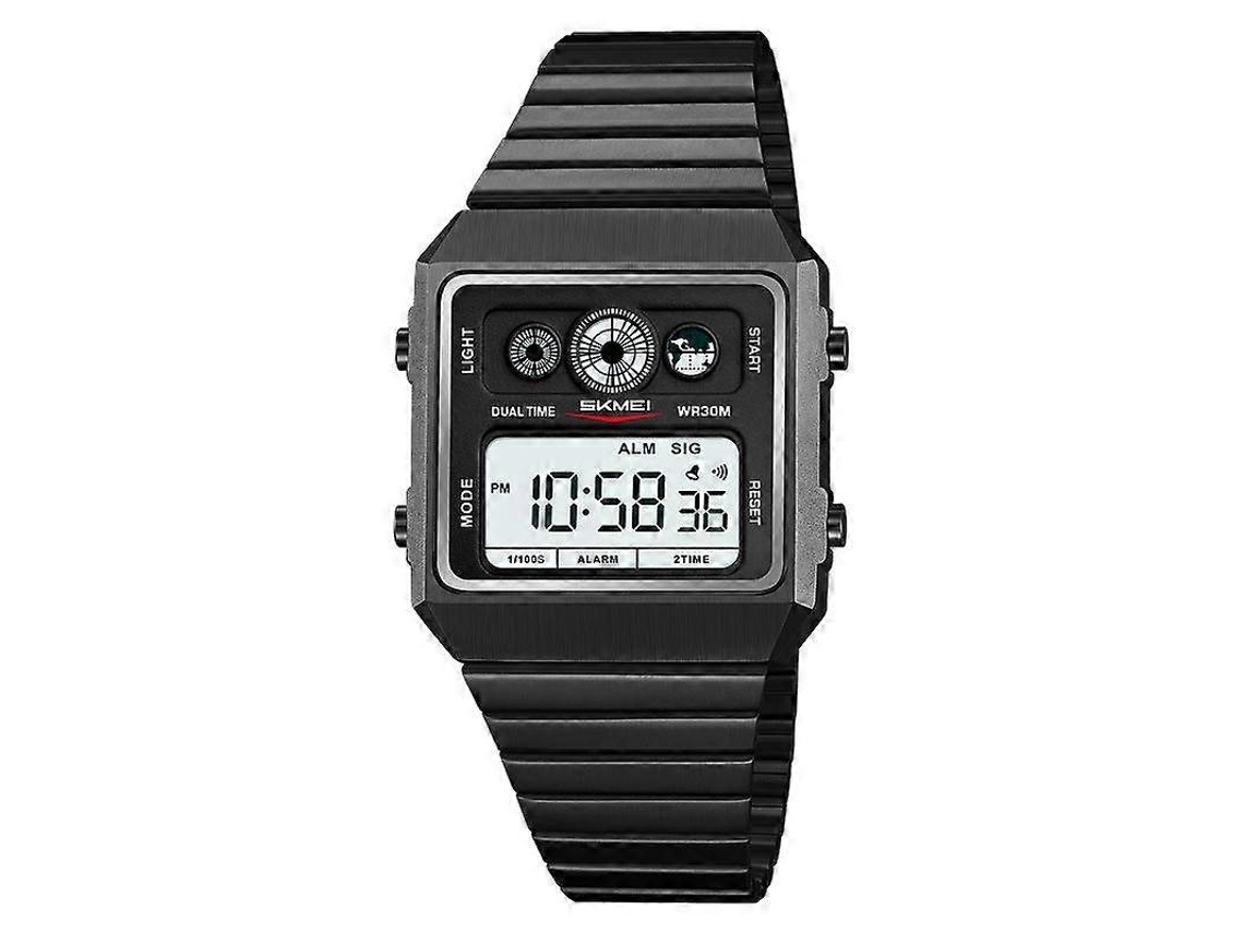 Reloj electrónico cuadrado multifuncional Skmei 2450 para hombre, ideal para negocios y uso casual.