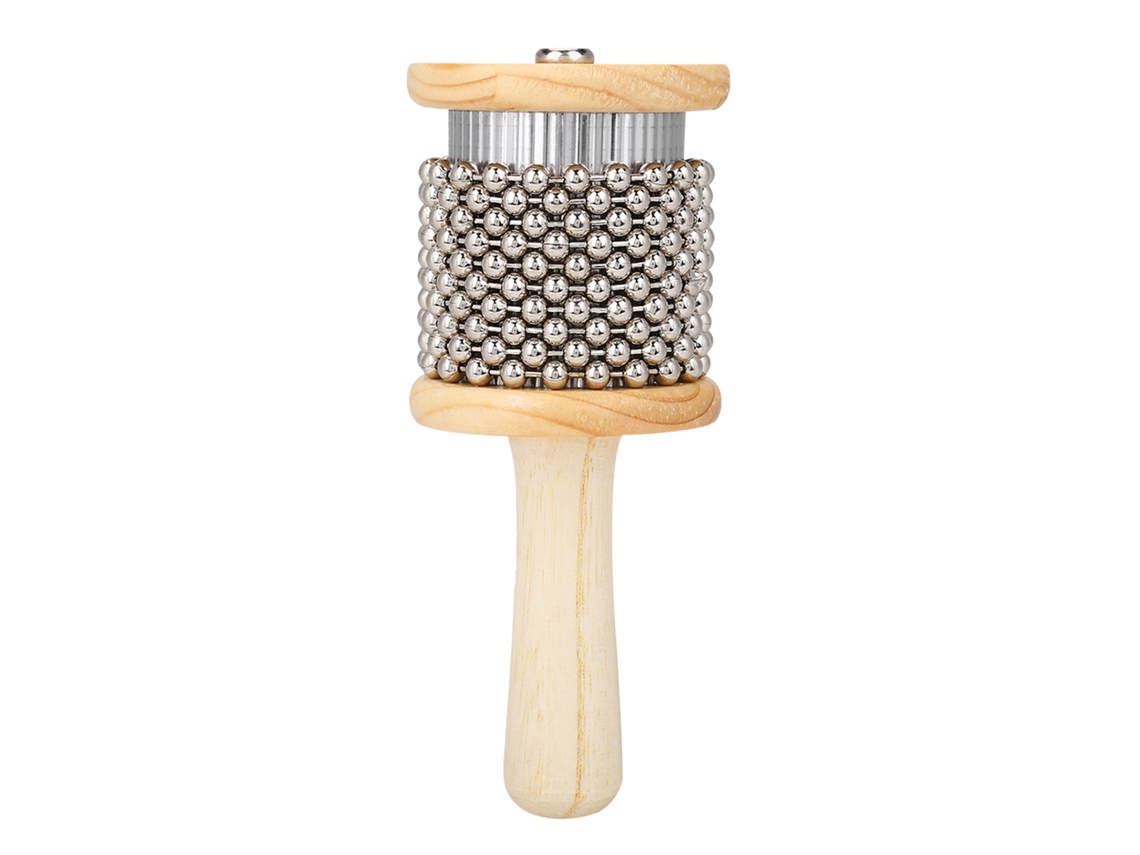 Instrumento de percusión Cabasa con sonaja de madera (apto para niños)