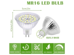 Bombilla Led Gu5.3 Mr16 12v 3w Blanco Frío 6000k Equivalente A Halógena De 30w Paquete De 10 clase Energética F