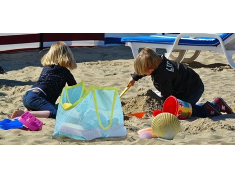 Bolsa de Playa de Malla Extra Grande Bolsas y Totes de Playa Mochila para Juguetes Toallas Anti-Arena Para Llevar Juguetes de Playa Juguetes para B...