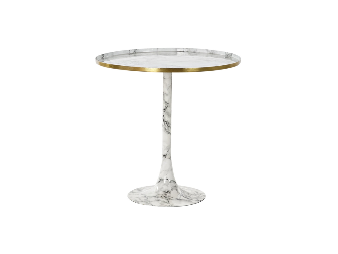 Mesa auxiliar de aluminio con efecto mármol, 51x51x51cm ALEXANDRA HOUSE LIVING