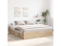 Estructura De Cama Roble Sonoma 180x200 Cm