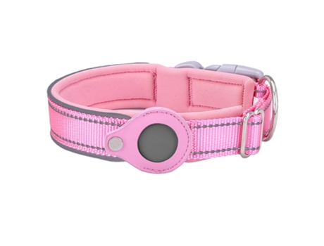Collar Para Perro Con Carcasa Airtag Forro De Neopreno Suave Reflectante Collar Para Mascota De Nailon Transpirable Ajustable ELKUAIE