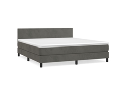 Maison Exclusive - Cama Box Spring Con Colchón Terciopelo Gris Oscuro 180x200 Cm
