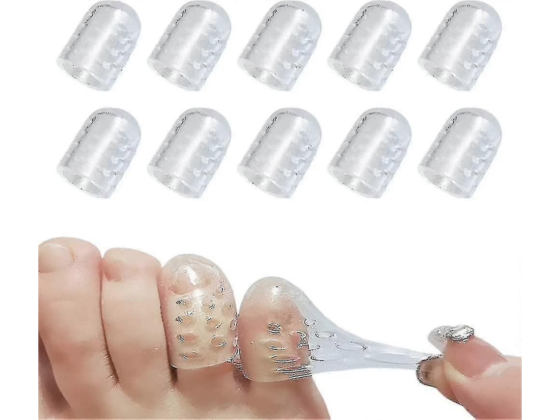 Protetor De Dedos De Silicone Antiderrapante Para Calos Bolhas Unhas Encravadas Almofada Suave Transparente Reutilizável 10 Peças