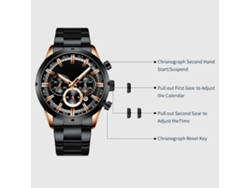 Reloj Clásico De Lujo Para Hombre Curren 8355 Con Cronógrafo, Calendario, Pantalla Luminosa Y Resistencia Al Agua De 3 Atm.