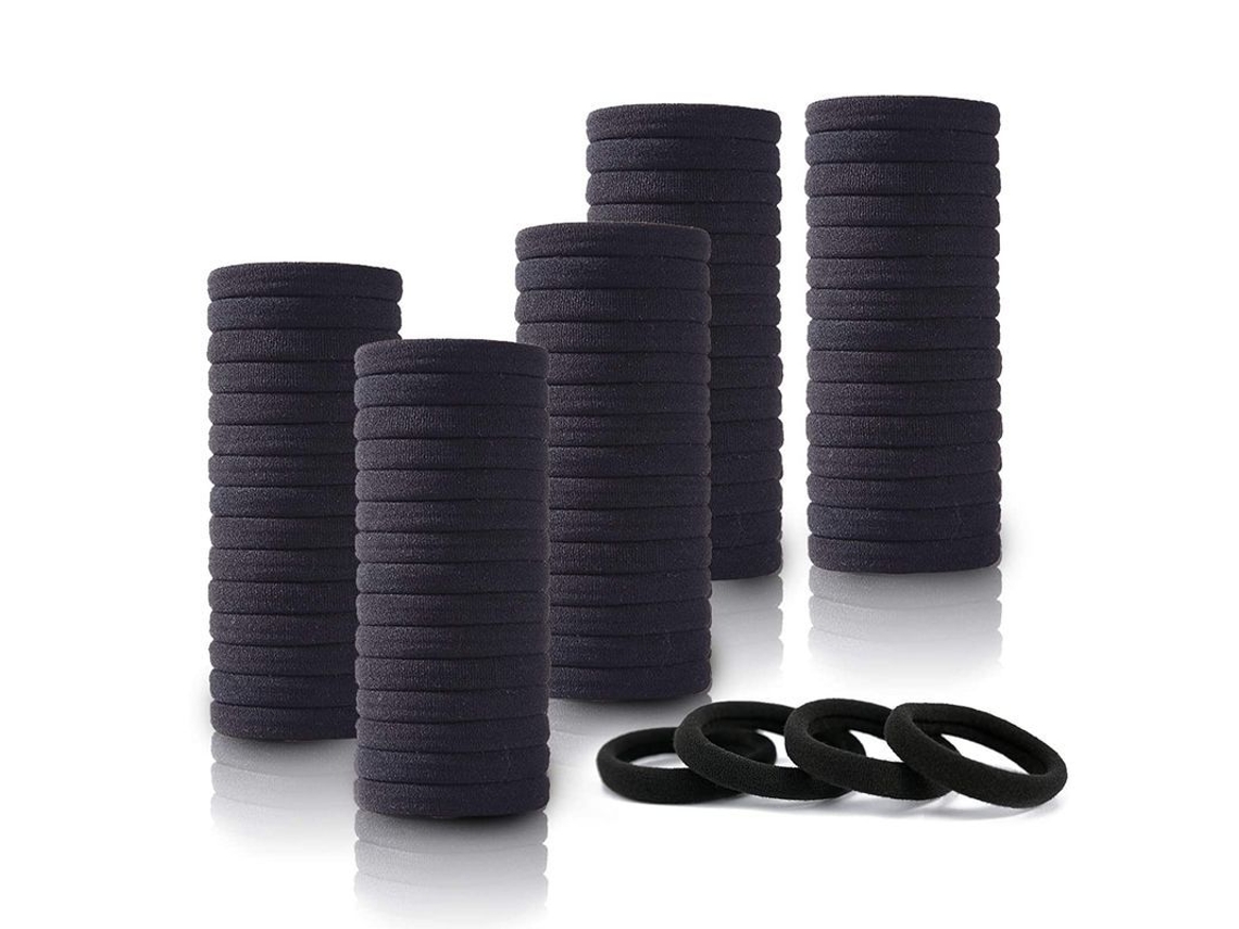 100 Cintas Negras Para El Cabello Para Mujeres Y Niñas, Gomas Para El Cabello Sin Costuras, Aros Gruesos Para El Cabello Que No Dañan El Cabello.