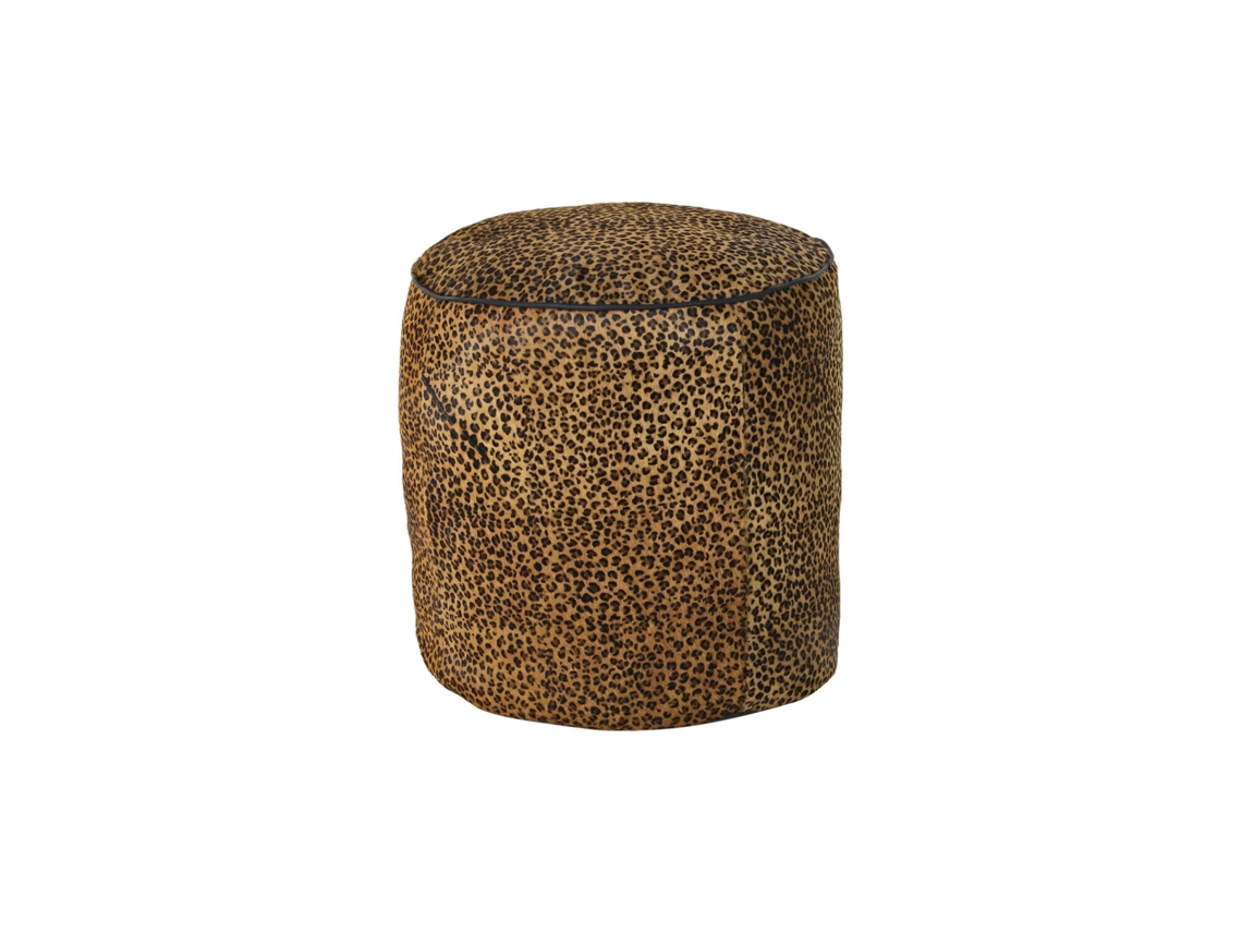 Reposapies Piel Leopardo Marron 46x46x50cm
