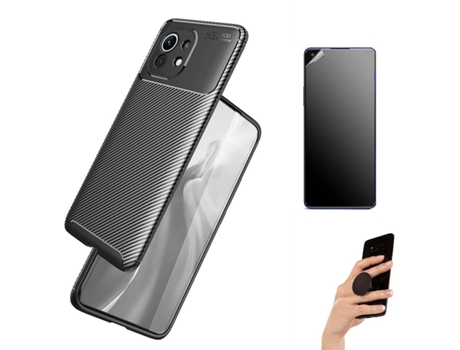 Kit Carcasa y Protector Xiaomi Mi 11 Ultimatte Rugged Leather Popsocket