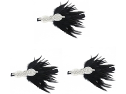 Conjunto De Diadema De Plumas Creativa De 3 Piezas Para Bodas: Elegante Accesorio Para Fiestas Y Fotos.