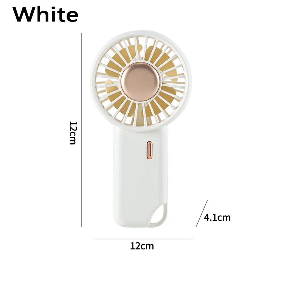 (blanco) Mini Ventilador Eléctrico Portátil Silencioso De Tres Velocidades, Recargable Por Usb, Ideal Para Deportes.
