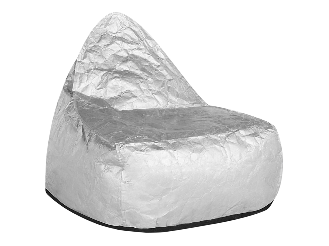 Puf sillón BELIANI Drop de Material sintético Plateado 63x75x73