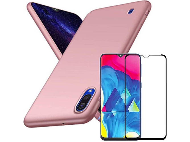 Kit Carcasa y Protector Cristal 5D Samsung Galaxy A10 SlimShield Rosa