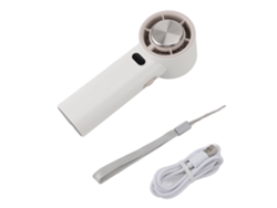 Mini Ventilador Portátil Recargable Por Usb De 3600 Mah De Alta Velocidad Para Camping, Viajes, Oficina, Blanco.