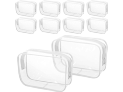Juego De 10 Neceseres De Pvc Blancos: Ligeros Y Versátiles.