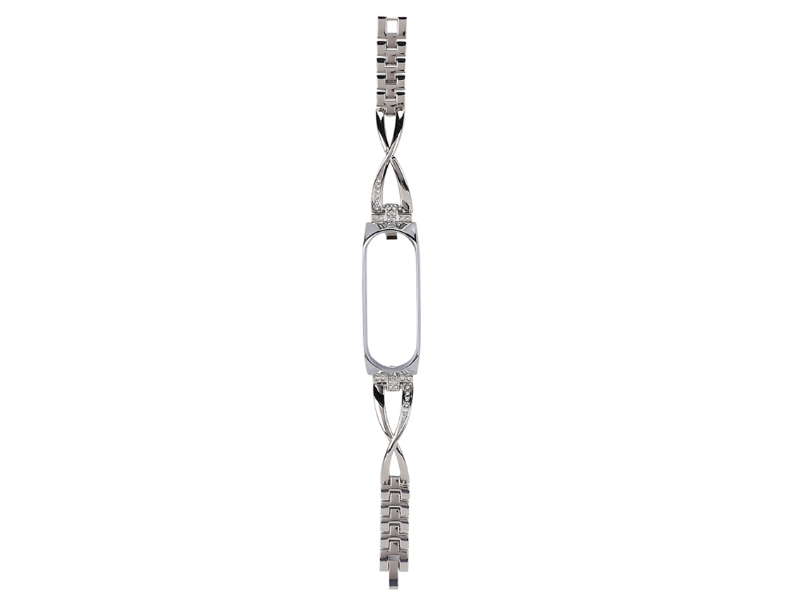 Cinturón De Pulsera En Forma De X Con Incrustación De Diamantes En Metal Plateado