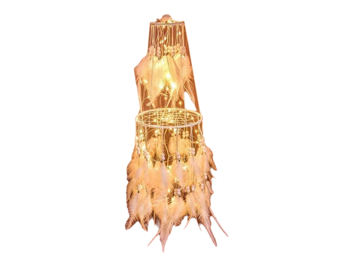 VVJIJILLY Apanhador De Sonhos De Penas, Luzes Led Boho Chic Star, Operadas Por Bateria, Decoração Multifuncional Feita À Mão Para Berçário, Janela De Varanda