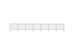 Valla de jardín con punta de lanza, 11,9 x 1,5 m, acero negro, DKD HOME DECOR