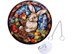 Decoración Pascua Acrílica Doble Elegante Conejo Sistema Colgar Incluido Ventana Hogar Refinado Accesorio