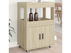 Carrito De Bar Madera De Ingeniería Roble Sonoma 60x39,5x89 Cm