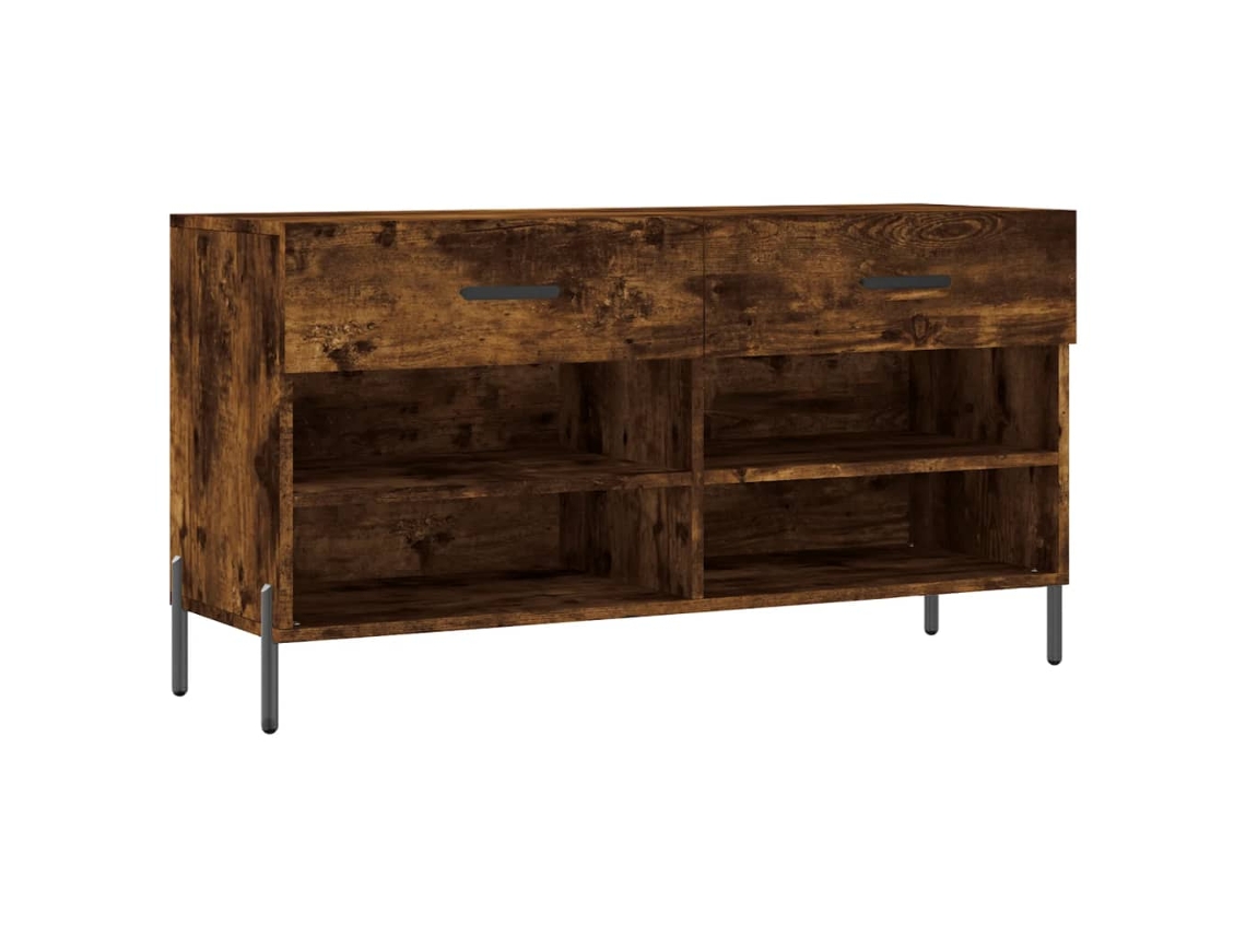Maison Exclusive - Banco Zapatero Madera De Ingeniería Roble Ahumado 102x35x55 Cm