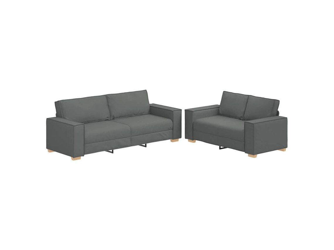 Maison Exclusive - Juego De Sofás Con Cojines 2 Piezas Tela Gris Oscuro