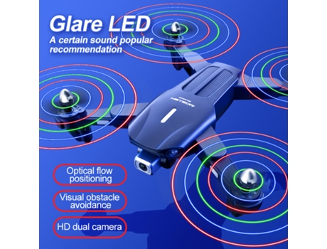 Dron K106 RC con hélice de luz LED de cámara dual 4K (batería 1 - Duración de la batería: 15 min - Negro) YIZHOOD