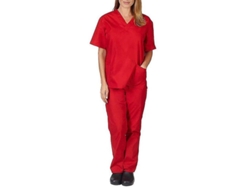 Conjunto de uniforme médico unisex Rebe para médico, enfermera y dentista con camisa y pantalón YGP S Rojo