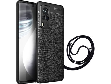 Funda Vivo X60 Pro Rugged Leather con Cordon Negro