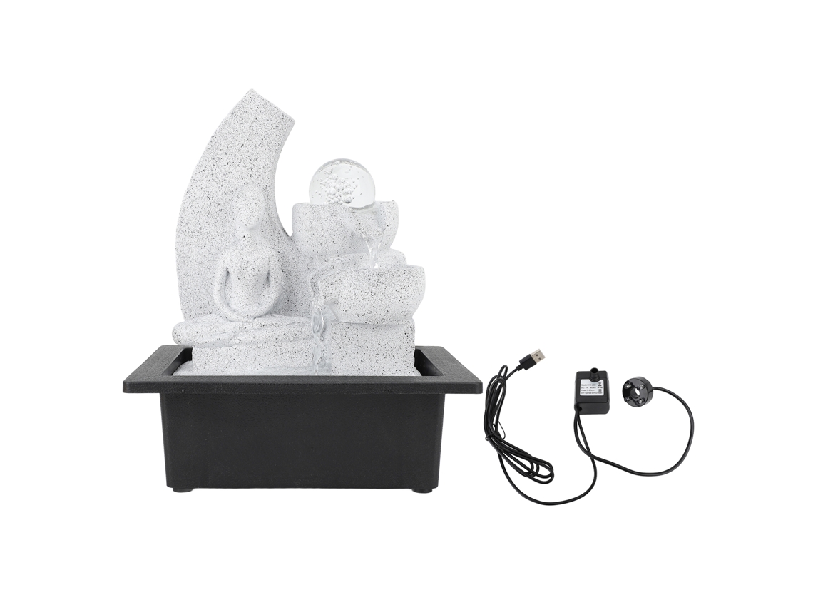 Fuente de mesa Zen USB con luces LED y bola de cristal