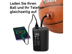 Bomba de pelota Bomba de baloncesto eléctrica con manómetro Iluminación LED y banco de energía, inflador de pelota portátil automático con aguja de CHRONUS