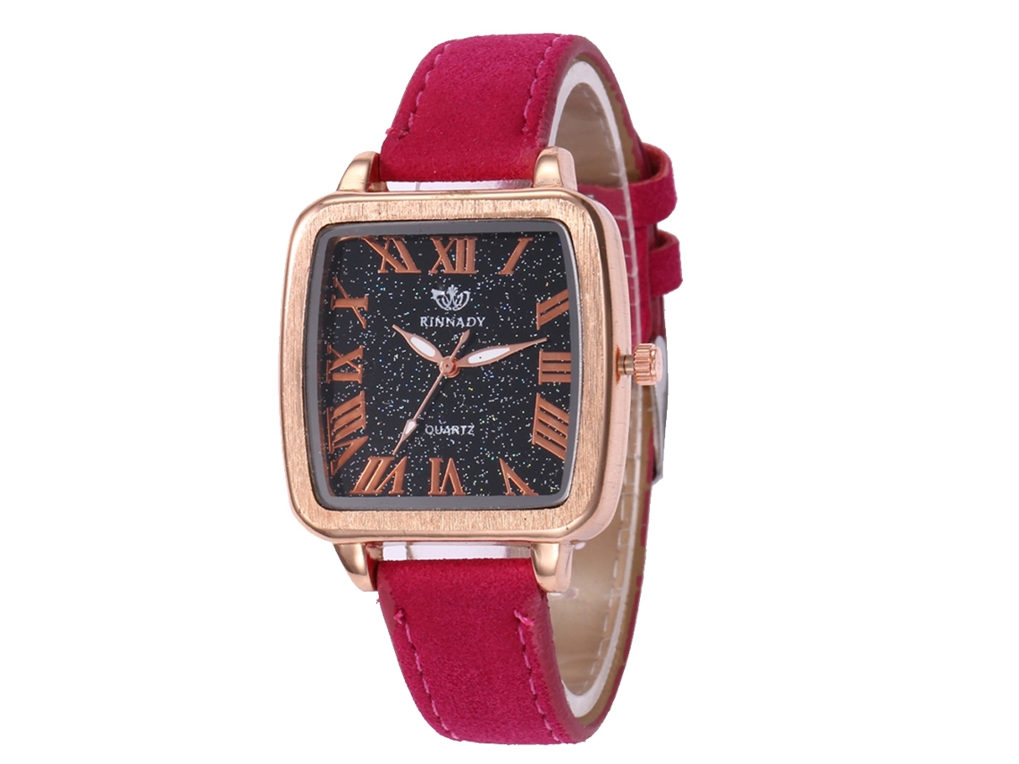 Reloj De Cuarzo Con Dial Cuadrado Fashion Casual Unisex Regalo (oro Rosa)