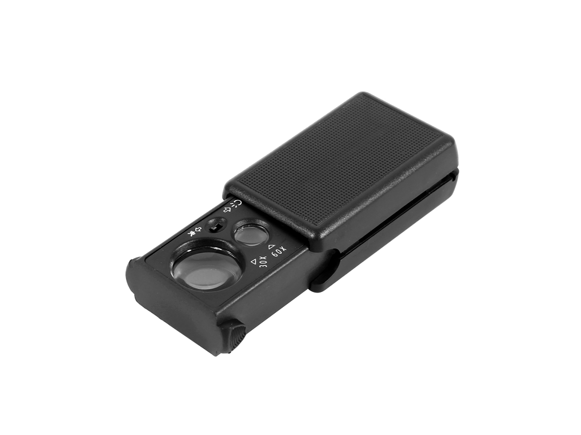 Lupa De Bolsillo Para Joyería Con Lentes Duales 30x/60x, Luces Led Uv, Tipo Asa, Mini Lupa